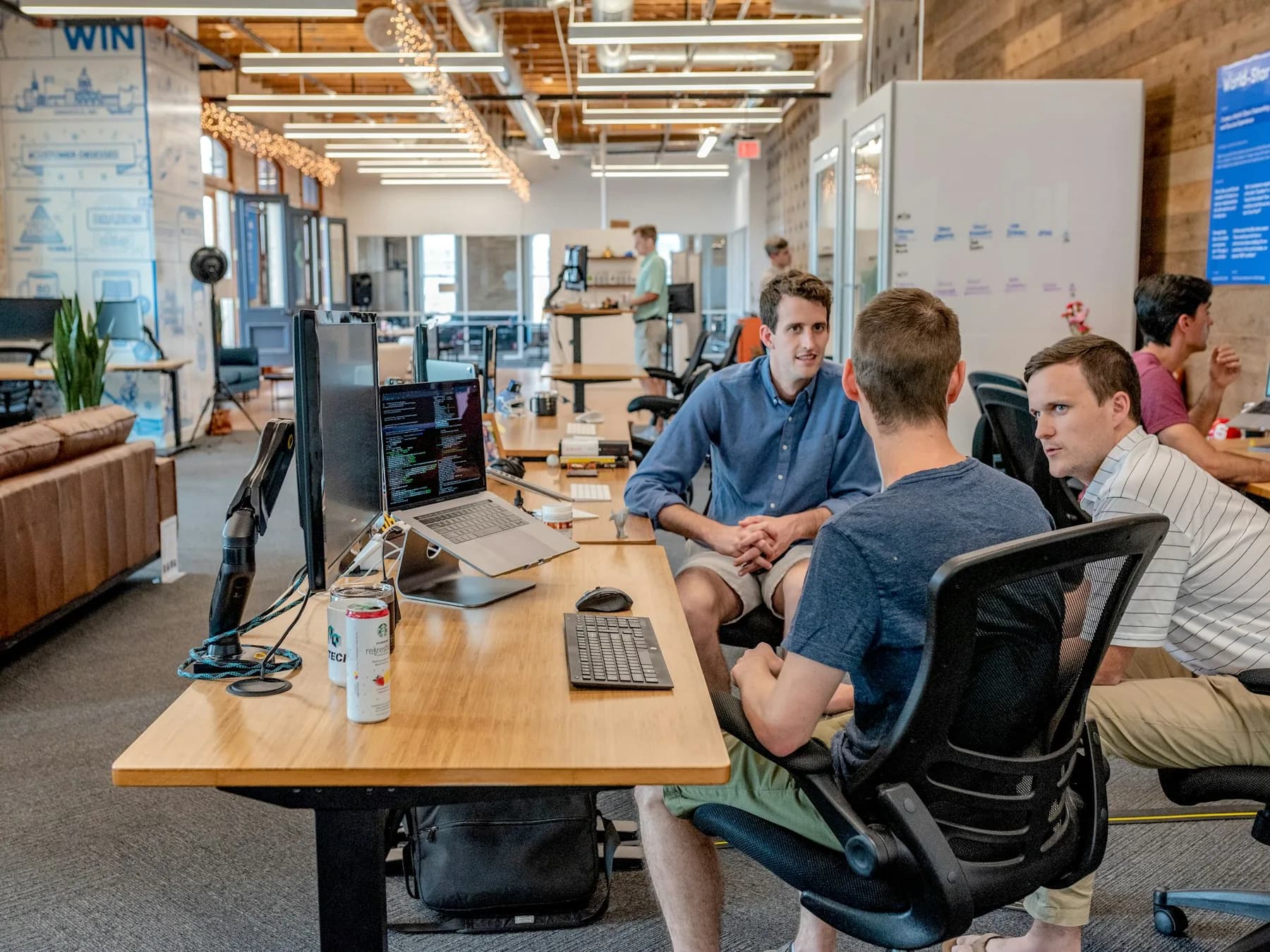 Business owners working together around a shared table